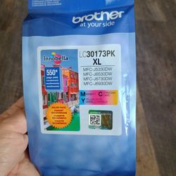 Brother Impresora LC30173PK Cartuchos de tinta XL de alto rendimiento - 1 Ea: tinta cian/magenta/amarilla (paquete de 5, 15 unidades en total)