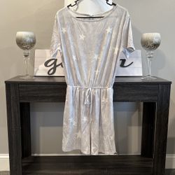 Star Print Short Sleeve Fashion Casual Shorts Romper 