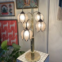 Hollywood Regency Table Lamp Lily Of The Valley 