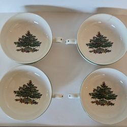 Spode Christmas Tree Flat Cream Soup Bowl Christmas Tree (set of 4)