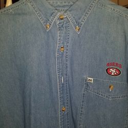 OG Vintage LEE Denim San Francisco 49ERS Jean Shirt/Light Jacket