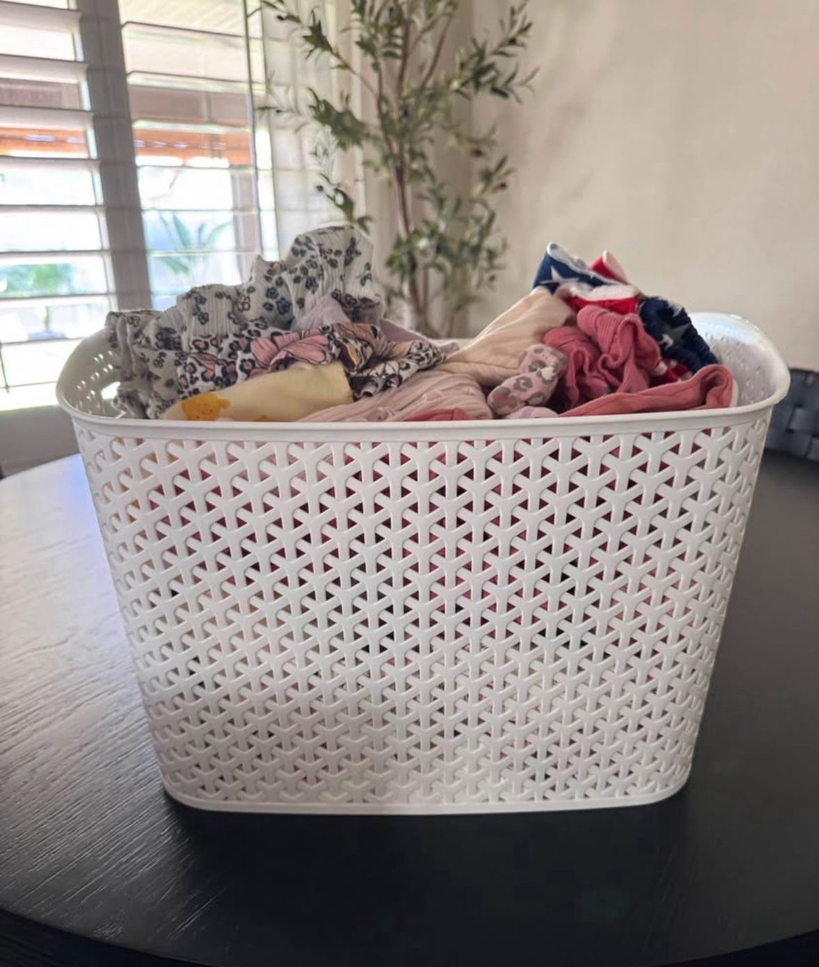Basket Of Baby Girl Clothes