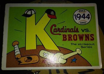 1968 Fleer/Laughlin 1944 World Series #41 St. Louis vs. Cardinals Baseball Card in GREAT CONDITION!