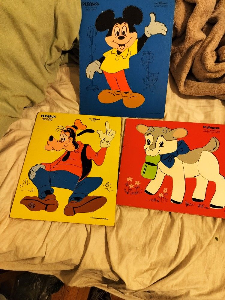 Play School Older Wooden Puzzles Three Of Them 