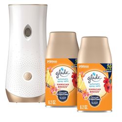 Glade Automatic Spray Refill and Holder Kit, Air Freshener for Home and Bathroom, Hawaiian Breeze, 6.2 Oz, 2 Count