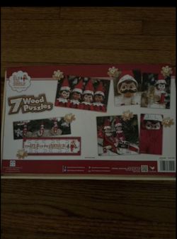 Elf On The Shelf Set Of 7 Wooden Puzzles Storage Box New Sealed Christmas Children