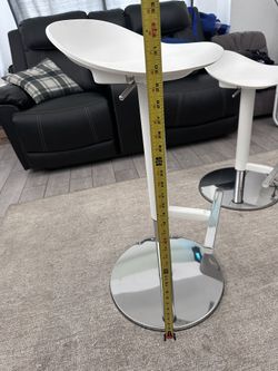 White/Chrome Chair Barstool/high Chair