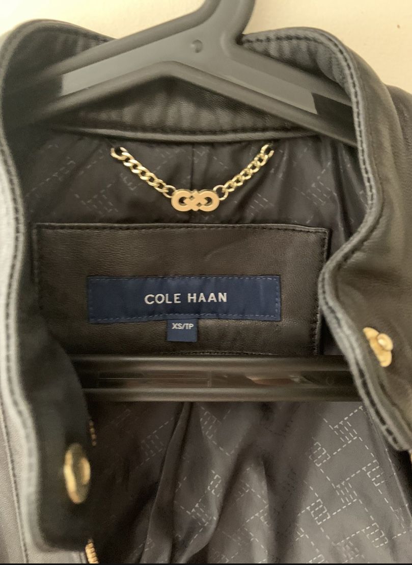 Cole Haan Woman Black Leather Jacket