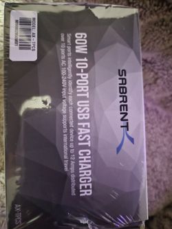NEW Sabrent 60W 10-Port USB Fast Charger