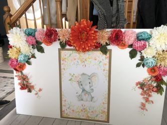 Cuadro Decorado Con Flores Para Un Baby shower