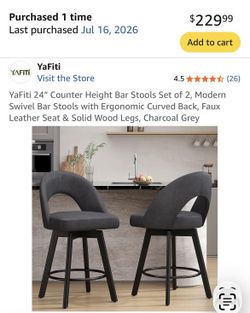 BRAND NEW GRAY BAR STOOLS
