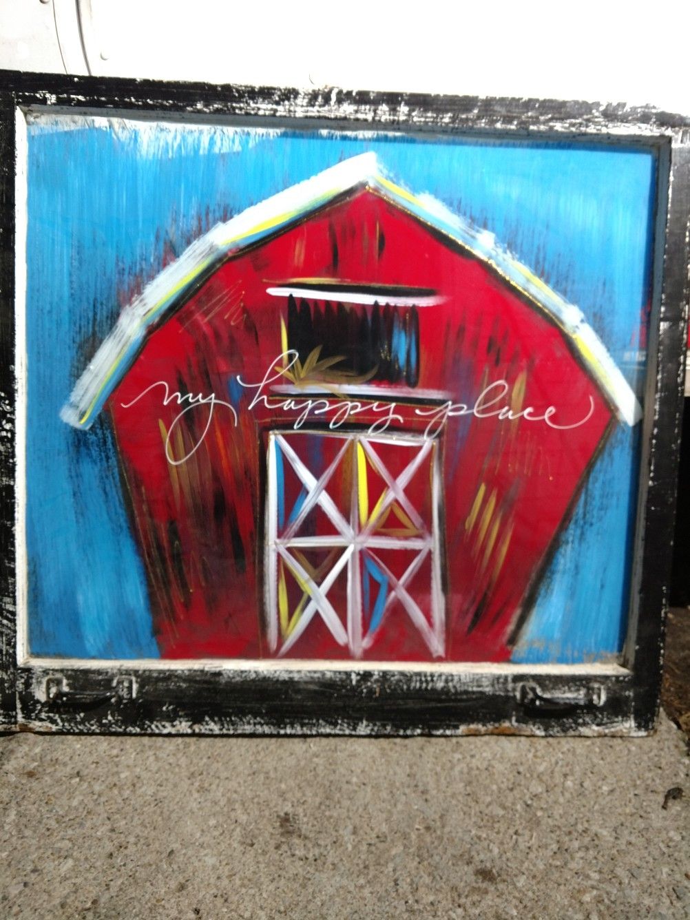 Vintage Hand Painted Window