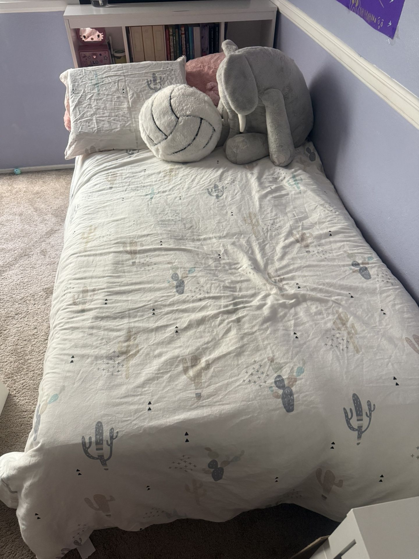 Twin Bed W/ Cubby & Mattress 