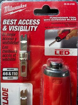 "NEW" Milwaukee Punchdown tool with extended blade and led light