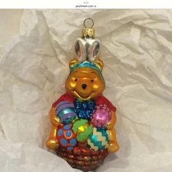 Christopher Radko 1999 Disney Easter Winnie The Pooh Bunny Ears Ornament - NEW