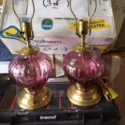 Pilgrim Cranberry Glass Lamps