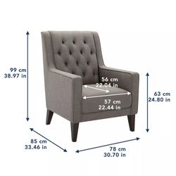 Cole & Rye Gray Button-Tufted Accent Chair

