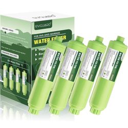 Brand New (4 Pack) RVGUARD Inline RV Water Filter, Reduces Odors, Bad Taste, Rust, Chlorine, Ideal for RV and Marine use