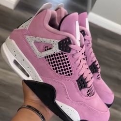 Jordan Air Jordan 4 “Orchid” Wearable Mid-top Retro Basketball Shoes Women's Pink and Black 