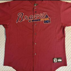 Vintage Atlanta Braves Majestic Jersey XL Made in USA Genuine MLB Red Stitched Logo