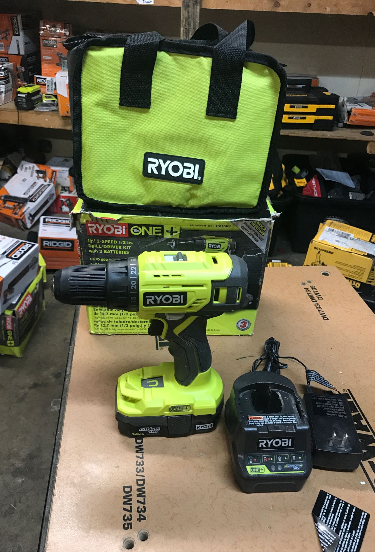 RYOBI 18-Volt ONE+ Lithium-Ion Cordless 1/2 in. Drill/Driver Kit with (1) 1.5 Ah Batterie,Charger, and Bag