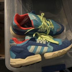 SIZE: 10 ADIDAS  ZX TORSION MEN'S SHOES  EE4787  BRIGHT CYAN LINEN GREEN BLUE