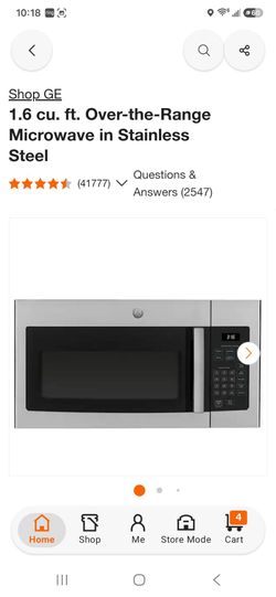 GE 1.6 cu. Ft. Over the Range Stainless Steel Microwave Brand New (Price Is Firm)