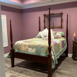 Solid Mahogany Queen Size Rice Bed 