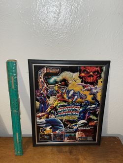 Captain America & The Avengers Arcade Game Magazine Print Ad / Frame 