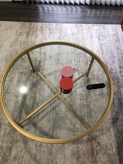 Round Gold Coffee (Glass)Table