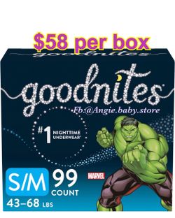 Goodnites size S/M for boys