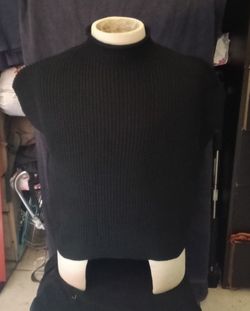 Mock Neck Sleeveless Ribbed Knit Sweater Vest 