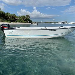 15’ Logic Marine With 40hp Tiller And Trailer 
