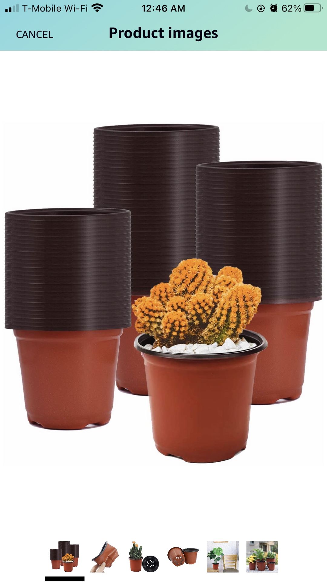 60 Pcs 6 Inches Plastic Plant Nursery Pots, Seed Starting Pot, Flower Plant Container, Garden Pots