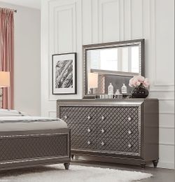 Charcoal / Gray Dresser and Mirror