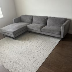 Living Spaces Grey Loveseat & Chaise