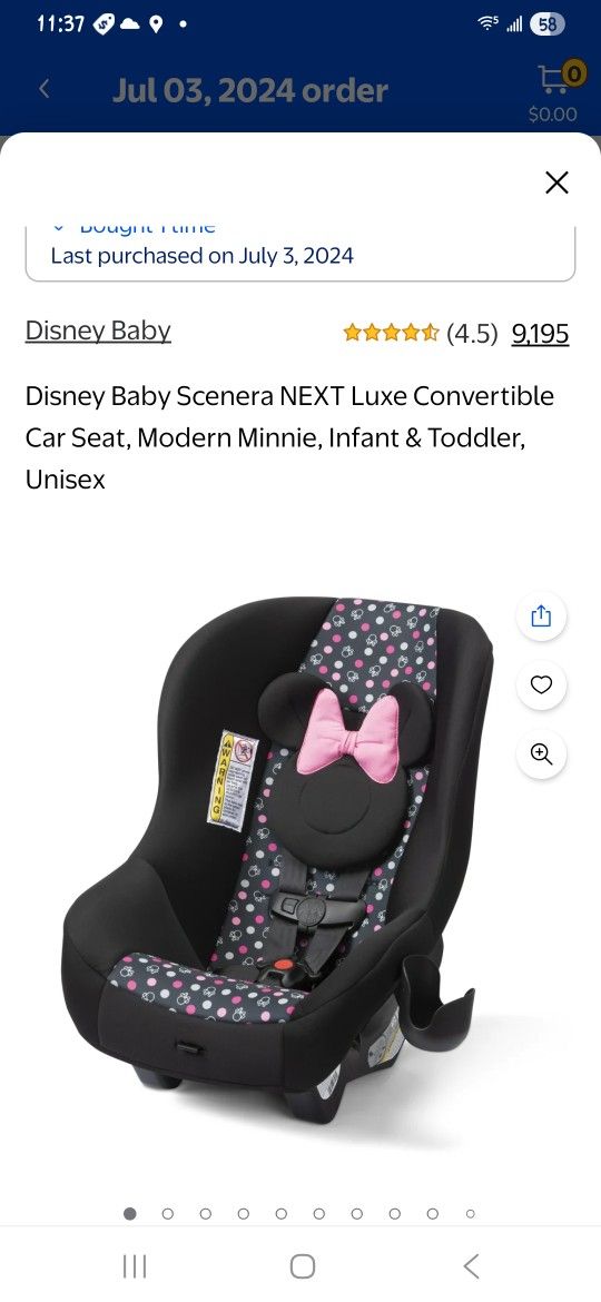 Minnie Mouse Car Seat For Toddlers