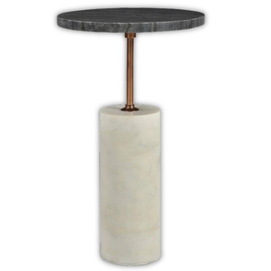 Moe’s Home Dusk Accent Table – Marble & Copper – New