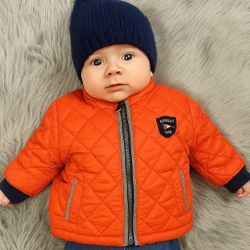 size 0-3m infant orange quilted jacket New