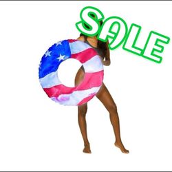 🆕Pool Candy USA Flag LED Illuminated Stars & Stripes Large 36” Pool Beach Tube Float NEW