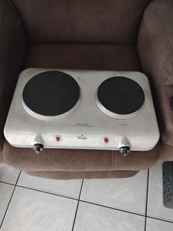 Stainless steel rival double burner countertop stove