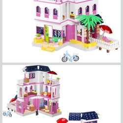 City Girls Seaside Beach House Building Set, Summer Friends Seaside Vacation House Building Toys for Kids Aged 6-12,528 Pieces ​Mini Bricks (Not Compa