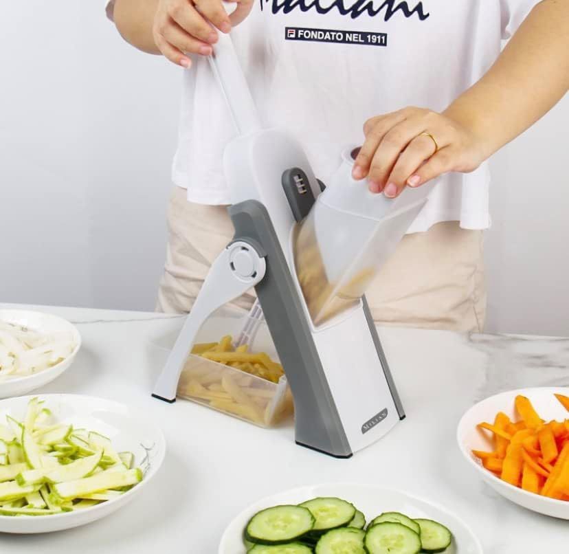 Milian Designs Safe Slice Mandoline Slicer Adjustable Thickness Julienne Dicer Multifunctional Kitchen Tool Wholesale $2 Each for 100+ Sets