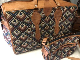 Matching Travel Leather Duffle Bag & Purse