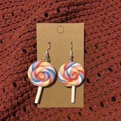Pastel Rainbow Lollipop Earrings 