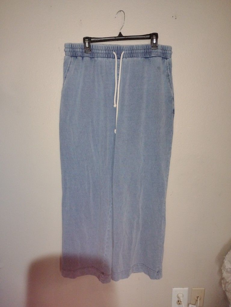 Jane Delancey knit women's XL light blue jean pullups