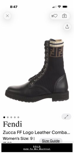 Fendi Leather Ankle Combat Boots