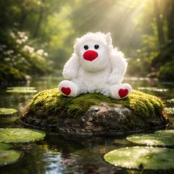 Plush White Gorilla Design For Valentines Day 