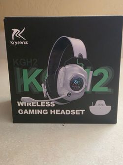 Wireless Gamin Headset with Charger, Krysenix K2 White/Black
