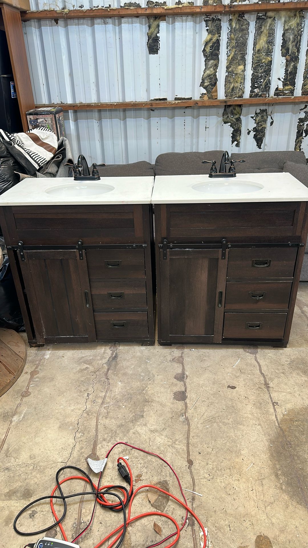 Two Barn Door Vanities